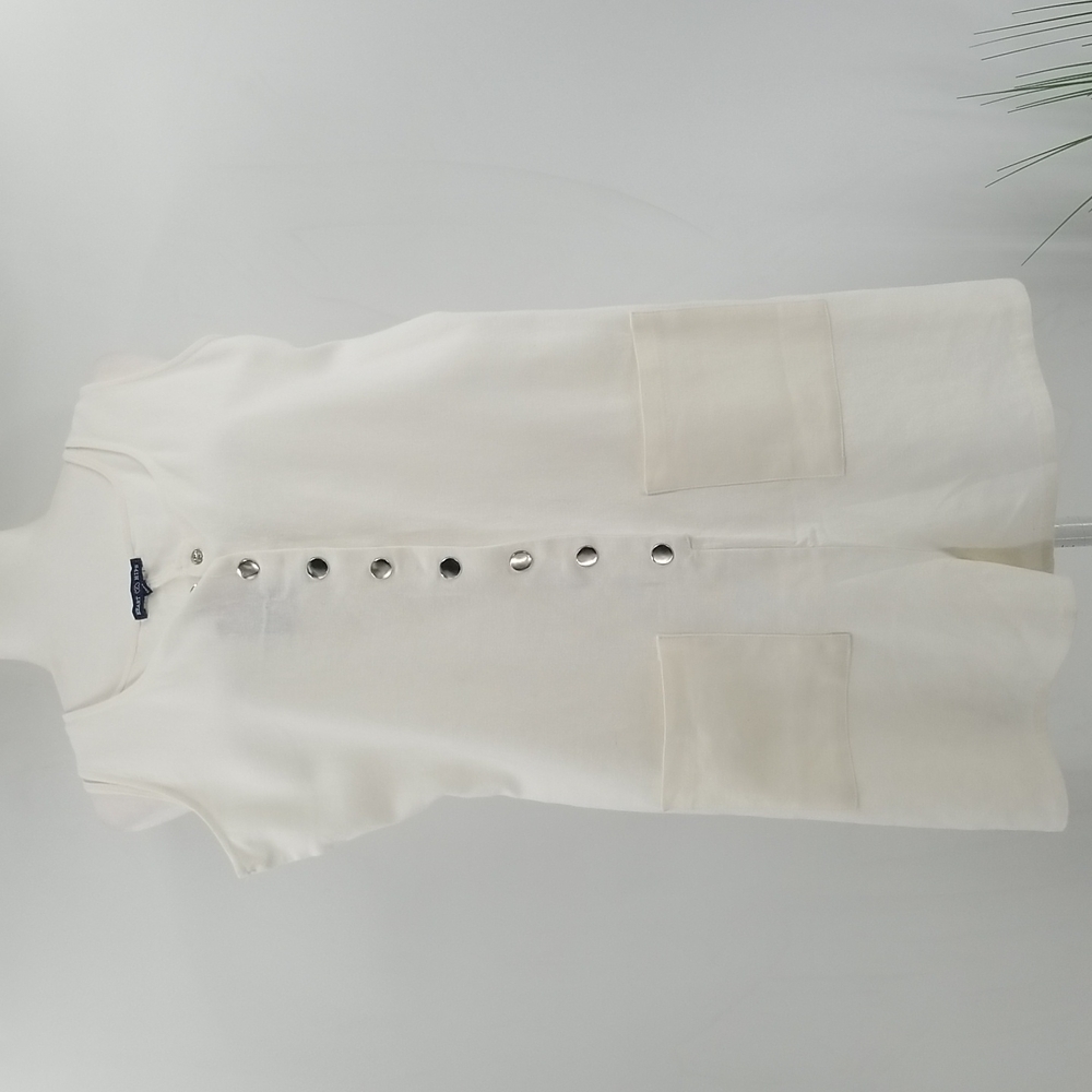Heart & Hips Linen Blend Jumpsuit Sz:L Cream Beach Coastal‎ Cruise Festival